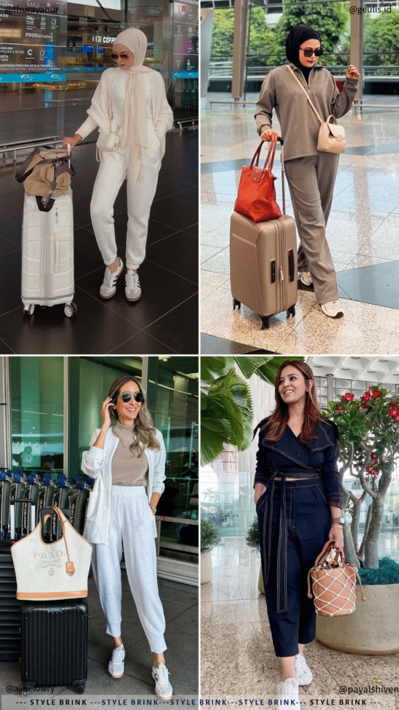 collage airport outfit